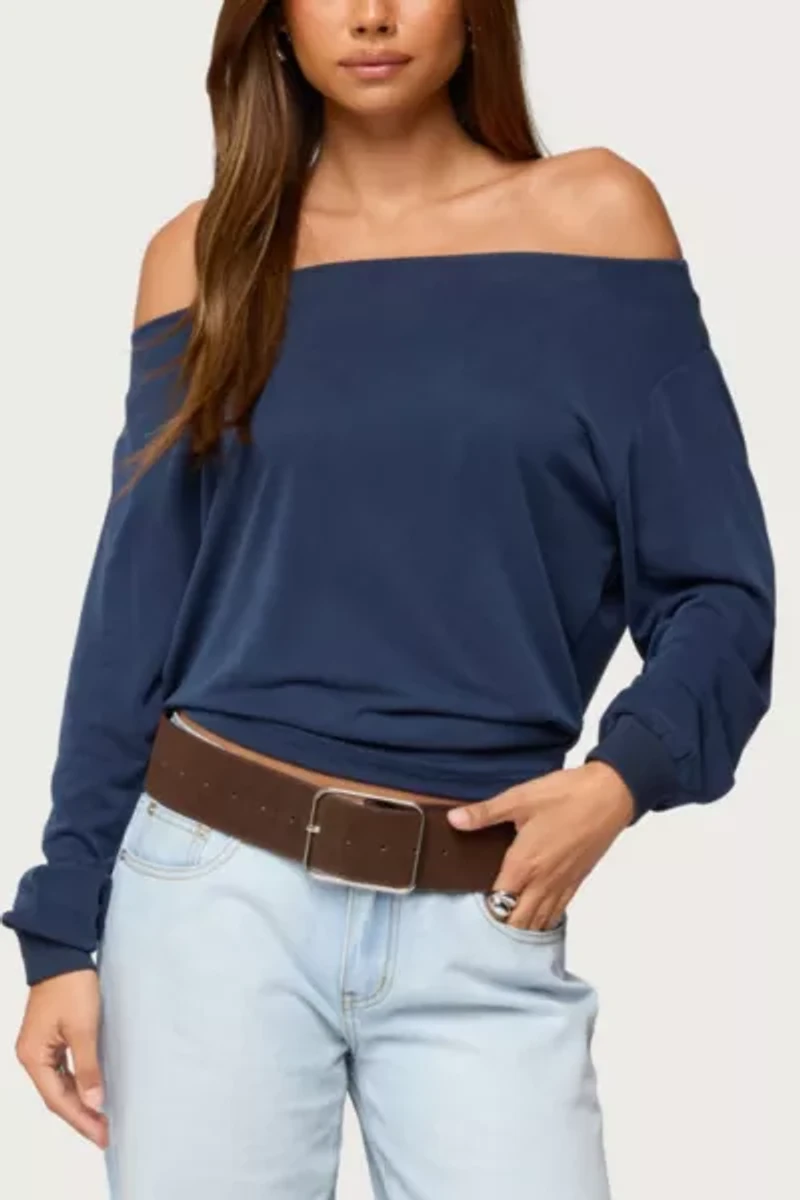 Edikted Nannie Off Shoulder Oversized Top