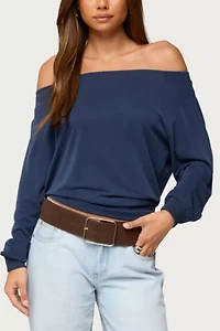 Edikted Nannie Off Shoulder Oversized Top