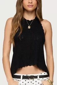 Edikted Ivey Backless Crochet Halter Top