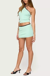 Edikted Aureley Contrast Knit Halter Top