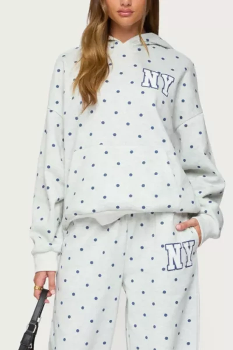 Edikted Ny Babe Polka Dot Hoodie