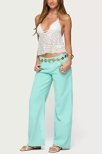 Edikted Meela Sequin Net Halter Top