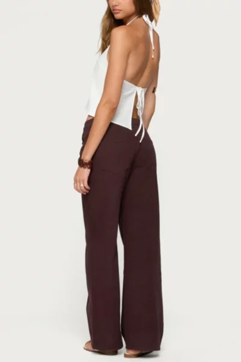 Edikted Oliviana Linen Look Halter Top