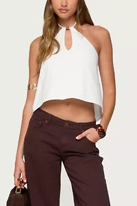 Edikted Oliviana Linen Look Halter Top