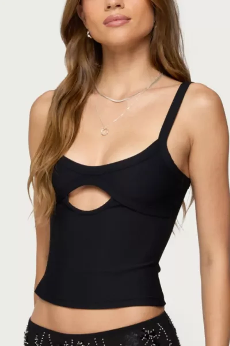 Edikted Karin Cut Out Ribbed Tank Top