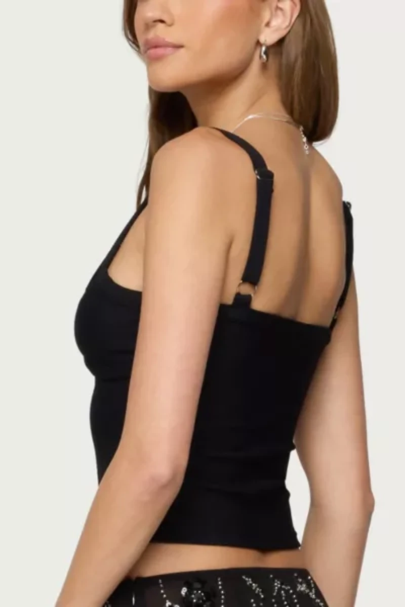 Edikted Karin Cut Out Ribbed Tank Top