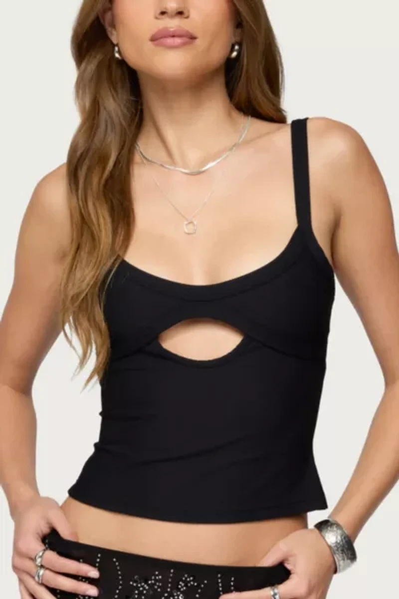 Edikted Karin Cut Out Ribbed Tank Top