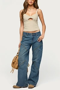 Edikted Karin Cut Out Ribbed Tank Top