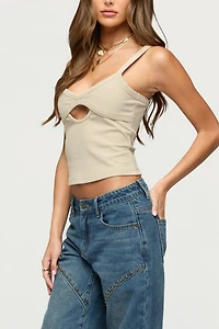 Edikted Karin Cut Out Ribbed Tank Top