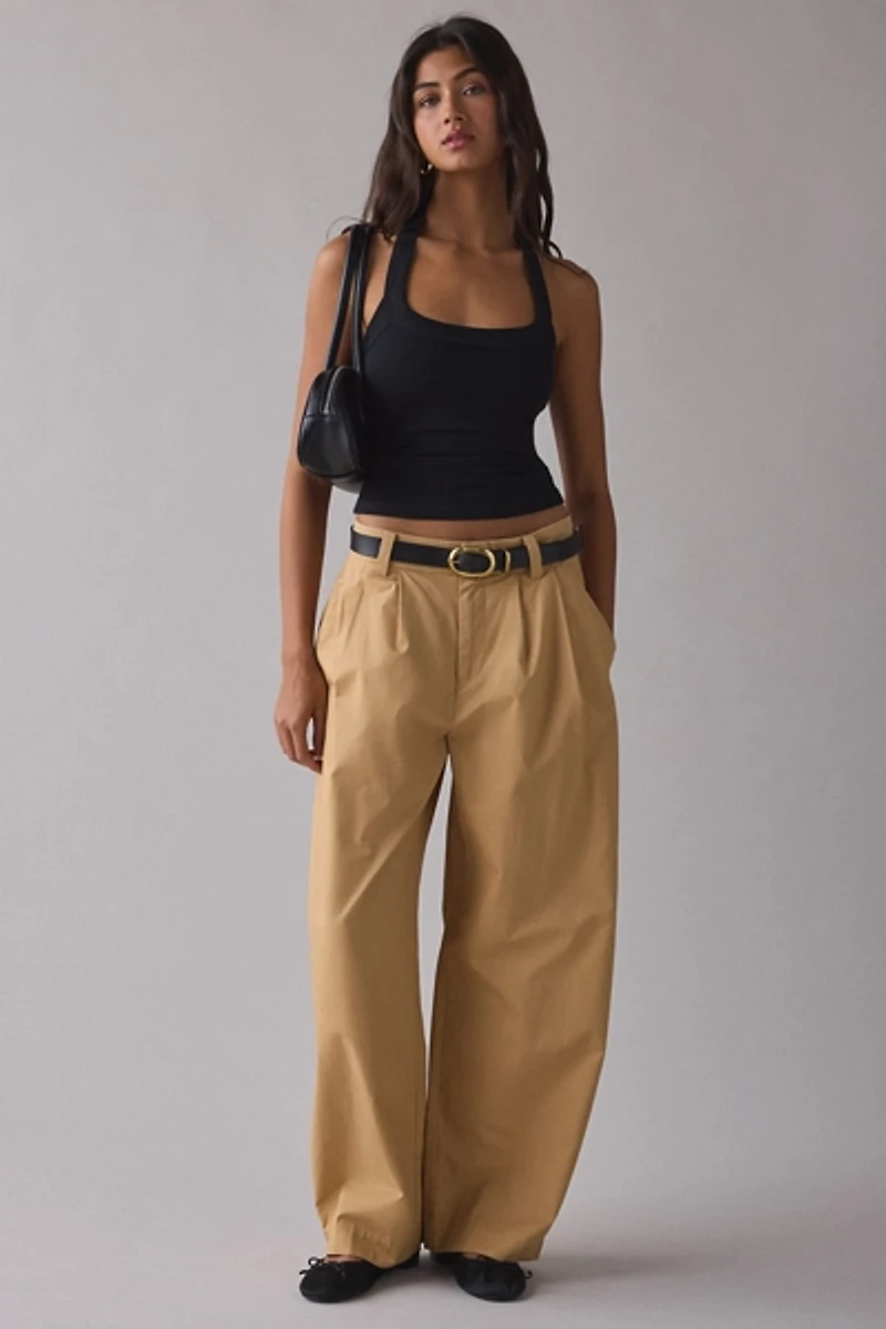 BDG Nova Ribbed Knit Cropped Halter Top