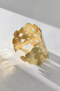 Hammered Coin Wide Cuff Bracelet
