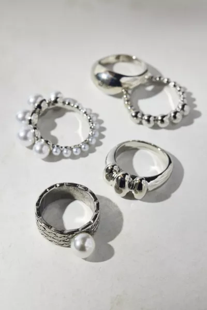 Boulder Pearl Ring Set