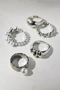Boulder Pearl Ring Set
