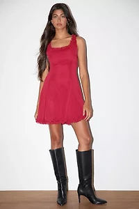 Motel Fulvia Ruffle Trim Slip Mini Dress