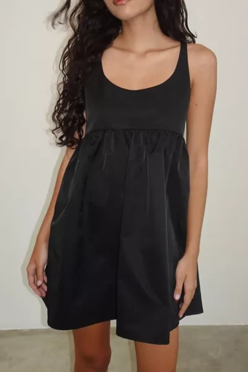 Motel Marona Black Babydoll Mini Dress