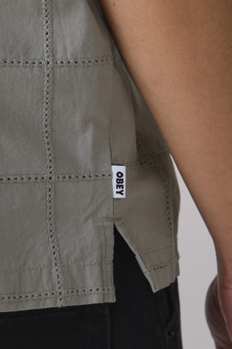 OBEY Angelo Woven Windowpane Short Sleeve Shirt