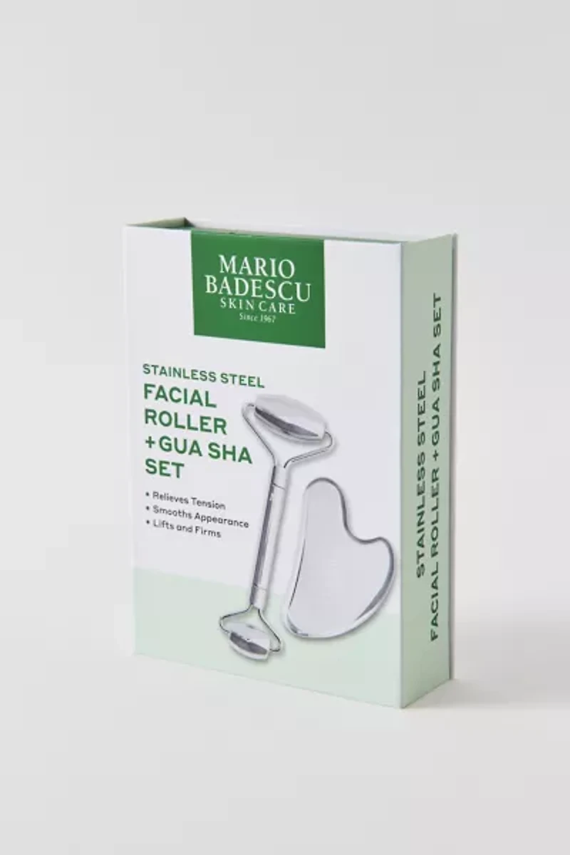 Mario Badescu Stainless Steel Facial Roller & Gua Sha Gift Set