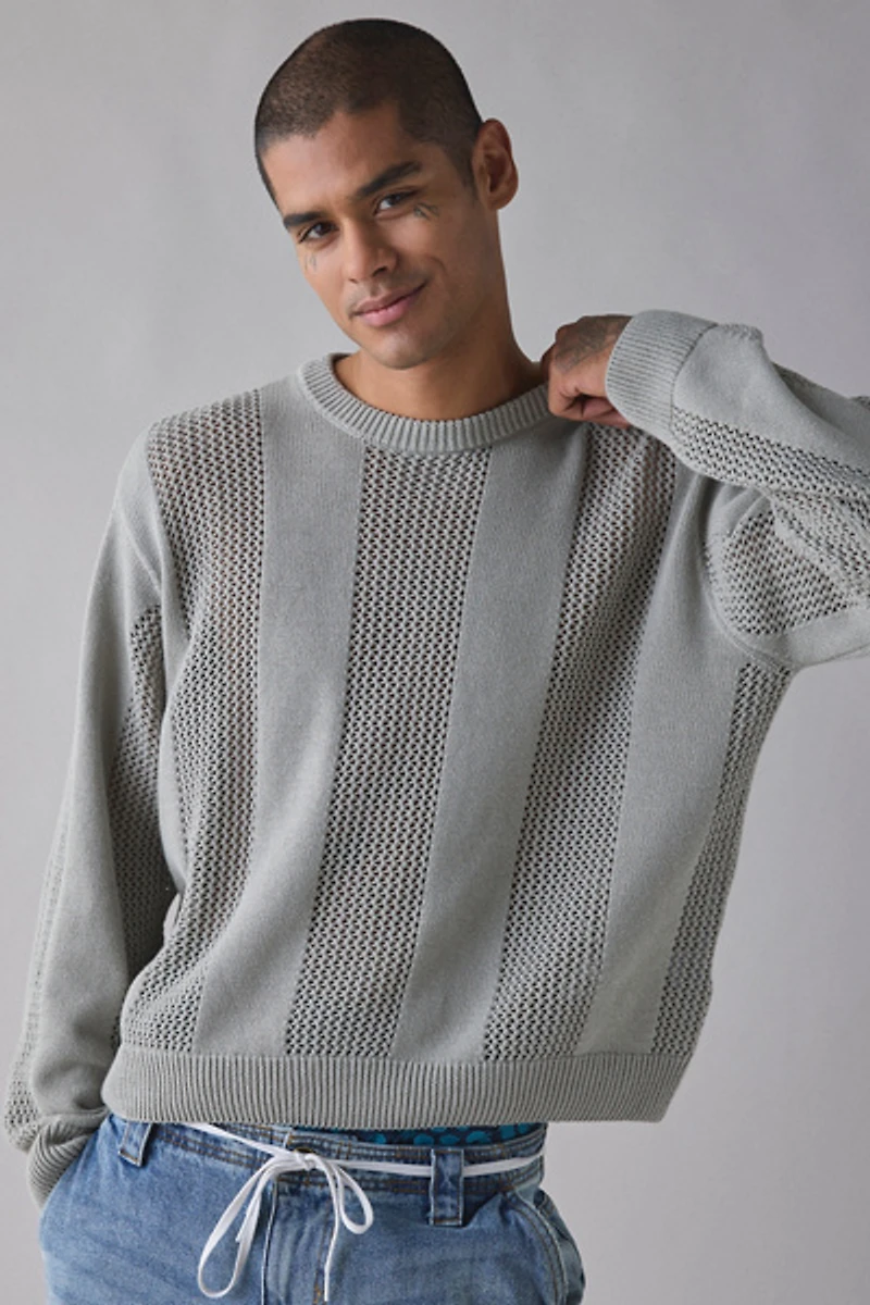 OBEY Crochet Crew Neck Sweater
