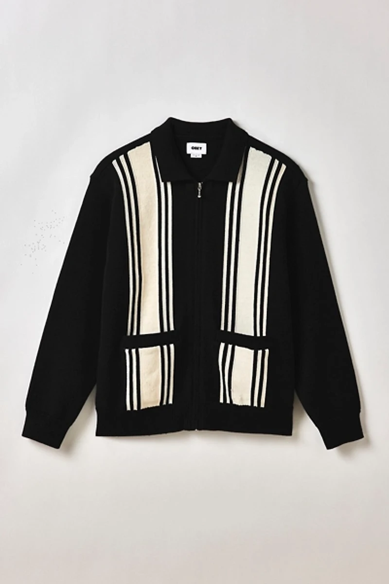 OBEY Matt Zip Up Polo Collar Sweater