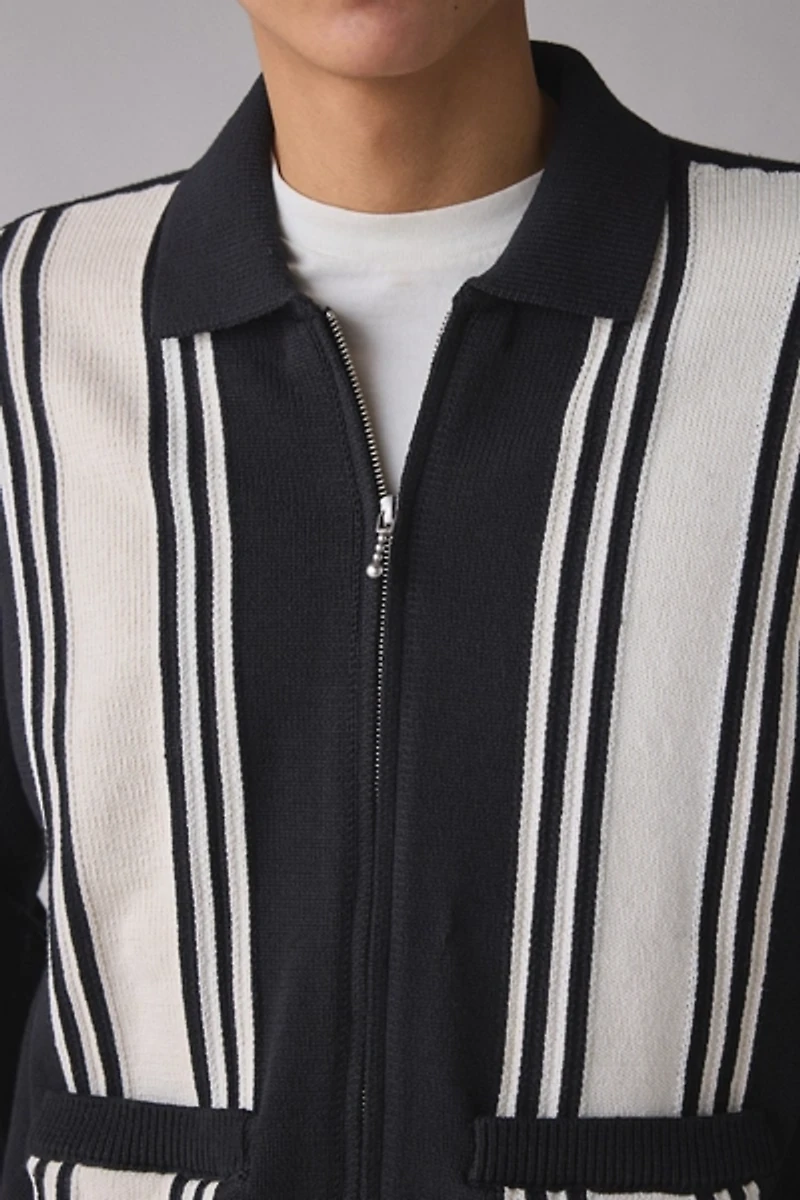 OBEY Matt Zip Up Polo Collar Sweater