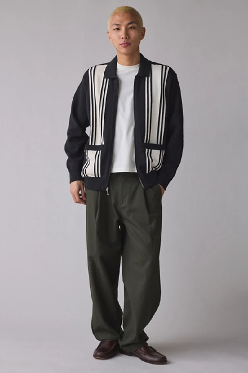 OBEY Matt Zip Up Polo Collar Sweater