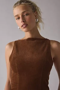Lioness Coquette Belted Corduroy Mini Dress