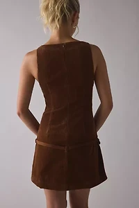 Lioness Coquette Belted Corduroy Mini Dress