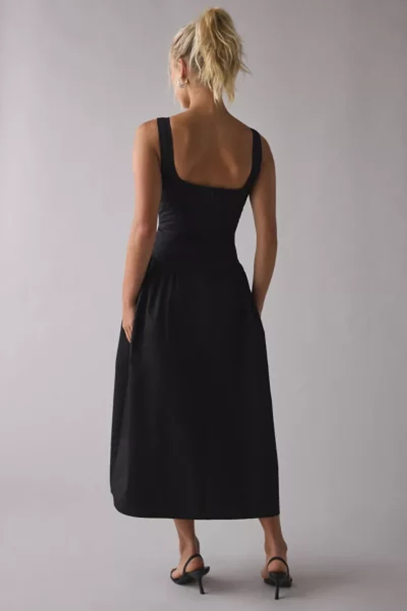 Lioness Luna Rose Drop Waist Cotton Maxi Dress