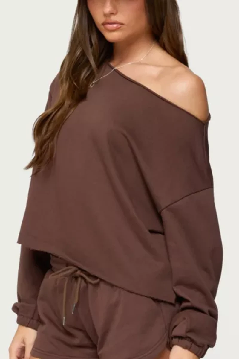 Edikted Kordelia Off Shoulder Sweatshirt