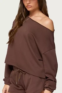 Edikted Kordelia Off Shoulder Sweatshirt