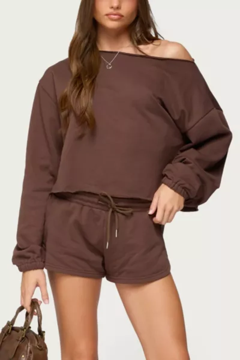 Edikted Kordelia Off Shoulder Sweatshirt