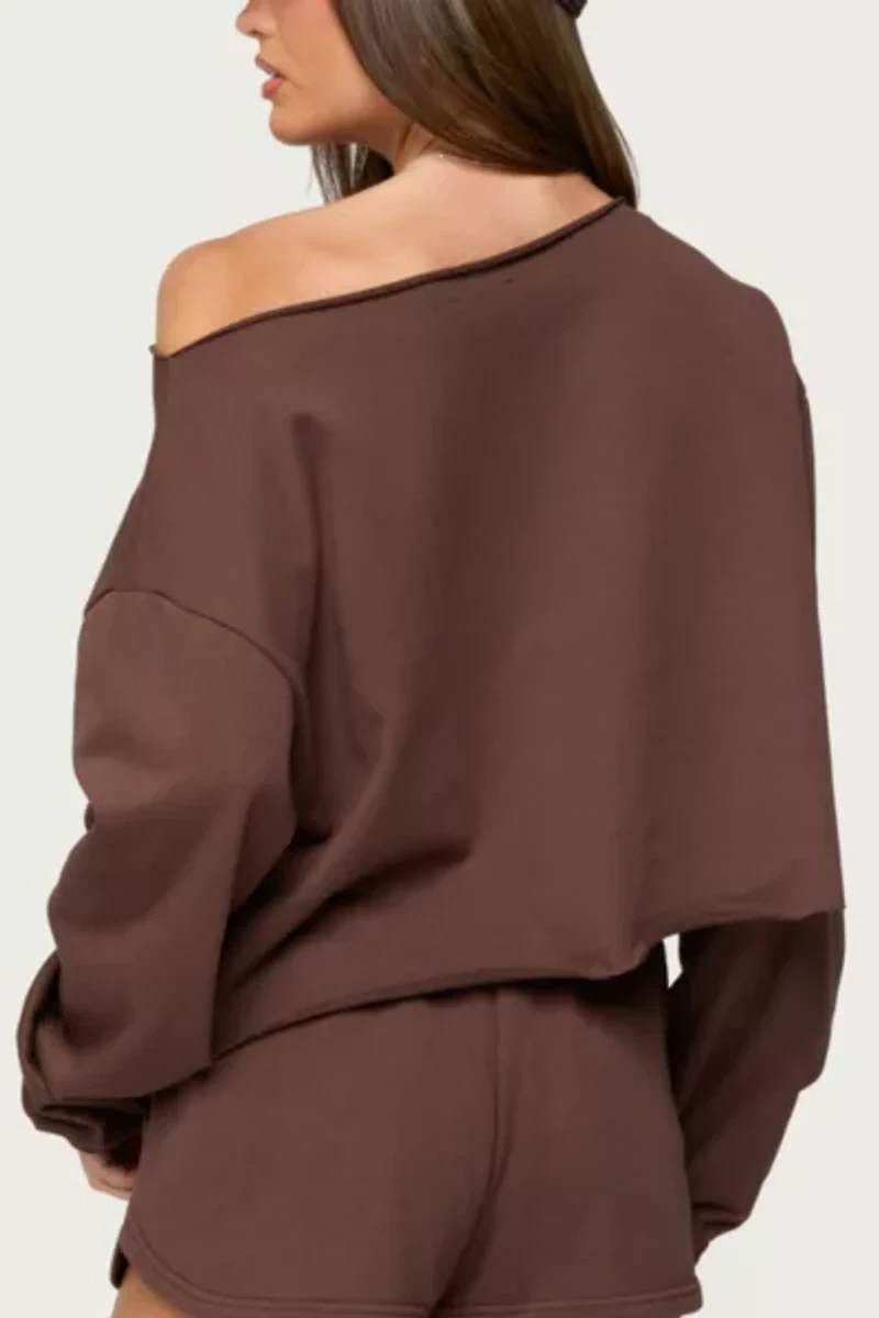 Edikted Kordelia Off Shoulder Sweatshirt