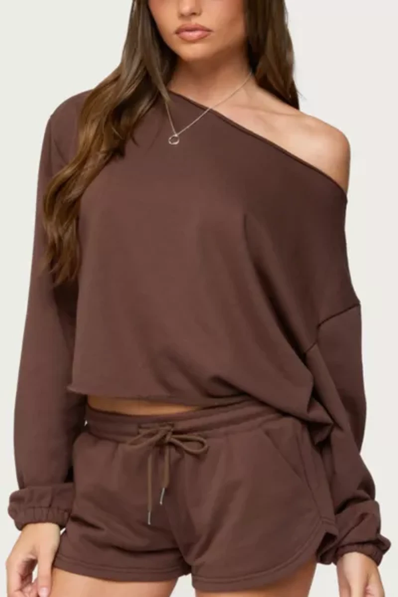 Edikted Kordelia Off Shoulder Sweatshirt