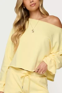 Edikted Kordelia Off Shoulder Sweatshirt