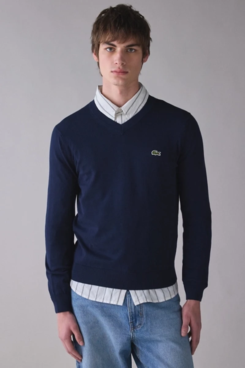 Lacoste Cotton V-Neck Sweater