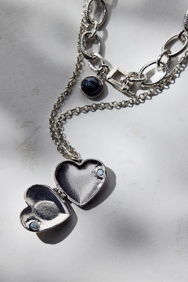 Tennessee Chunky Chain Locket Layered Necklace