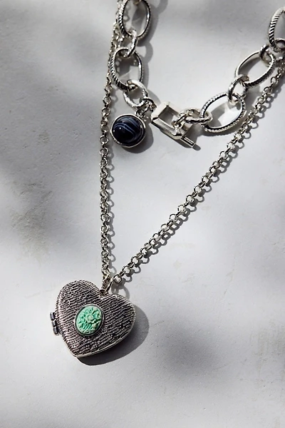 Tennessee Chunky Chain Locket Layered Necklace