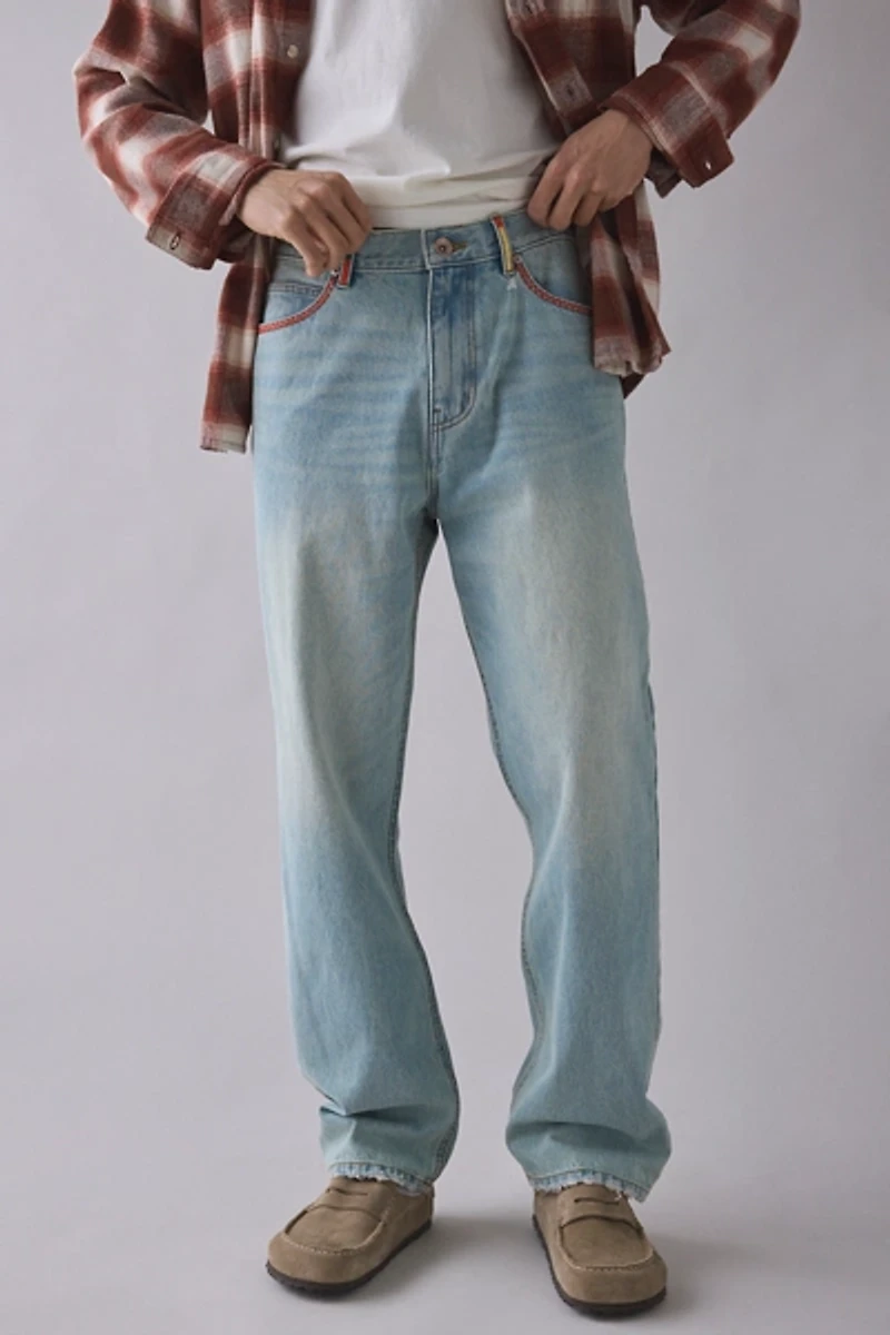 BDG Embroidered Relaxed Straight Fit Jean