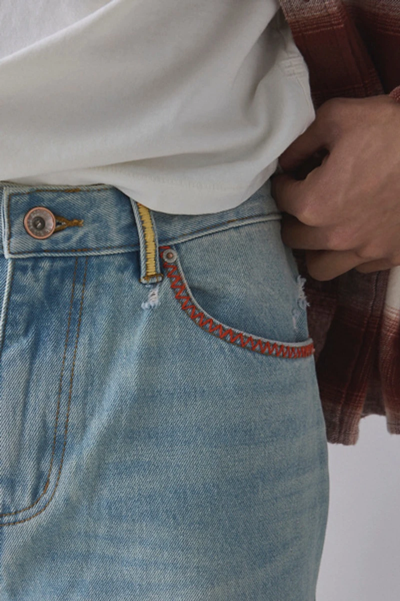 BDG Embroidered Relaxed Straight Fit Jean