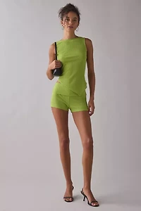 ReMADE By UO Remnants Textured Knit Asymmetric Hanky Hem Tank Top