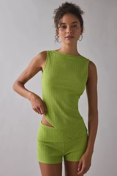 ReMADE By UO Remnants Textured Knit Asymmetric Hanky Hem Tank Top
