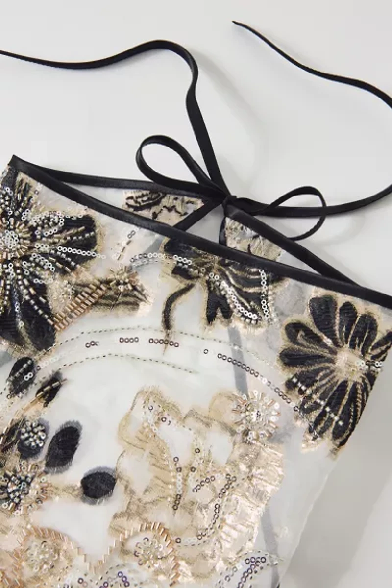 Floral Beaded Headscarf