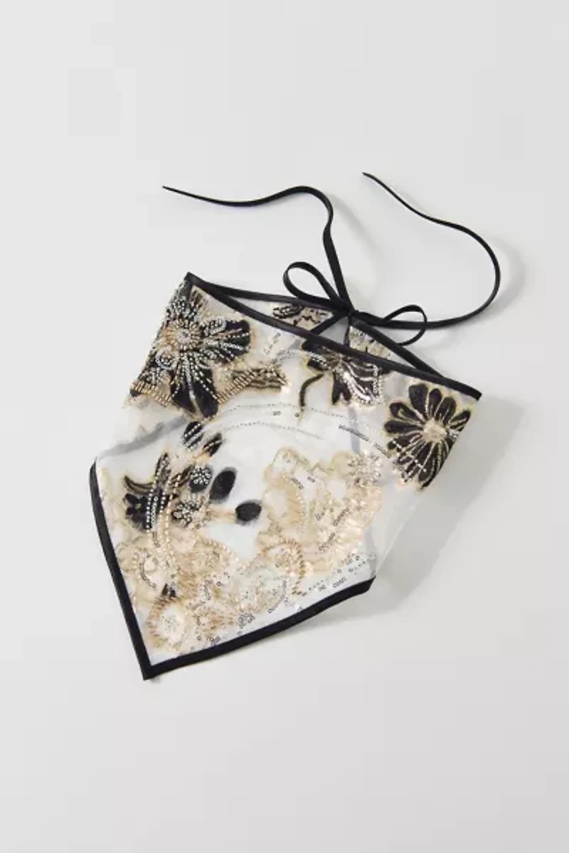 Floral Beaded Headscarf