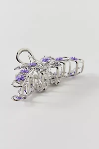 Jeweled Silver Butterfly Claw Clip