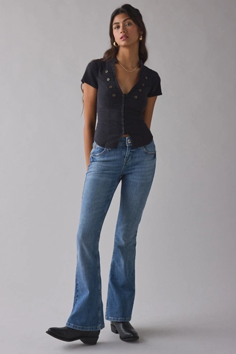 BDG Tilda Waistcoat Short Sleeve Crop Top