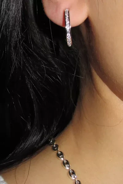 RIMOR Medium Sparkle Hoop Earrings