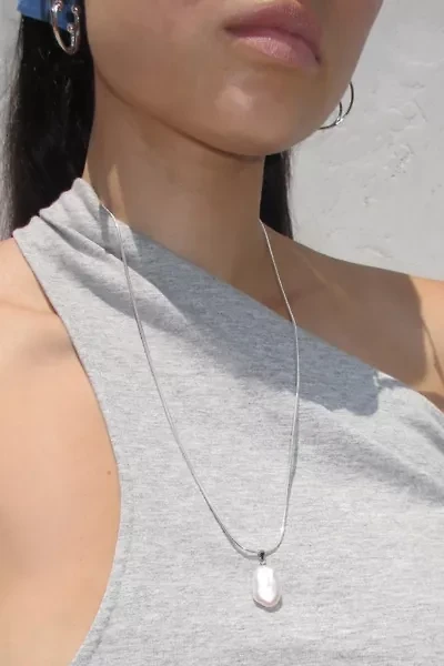 RIMOR Pearl Charm Snake Chain Necklace