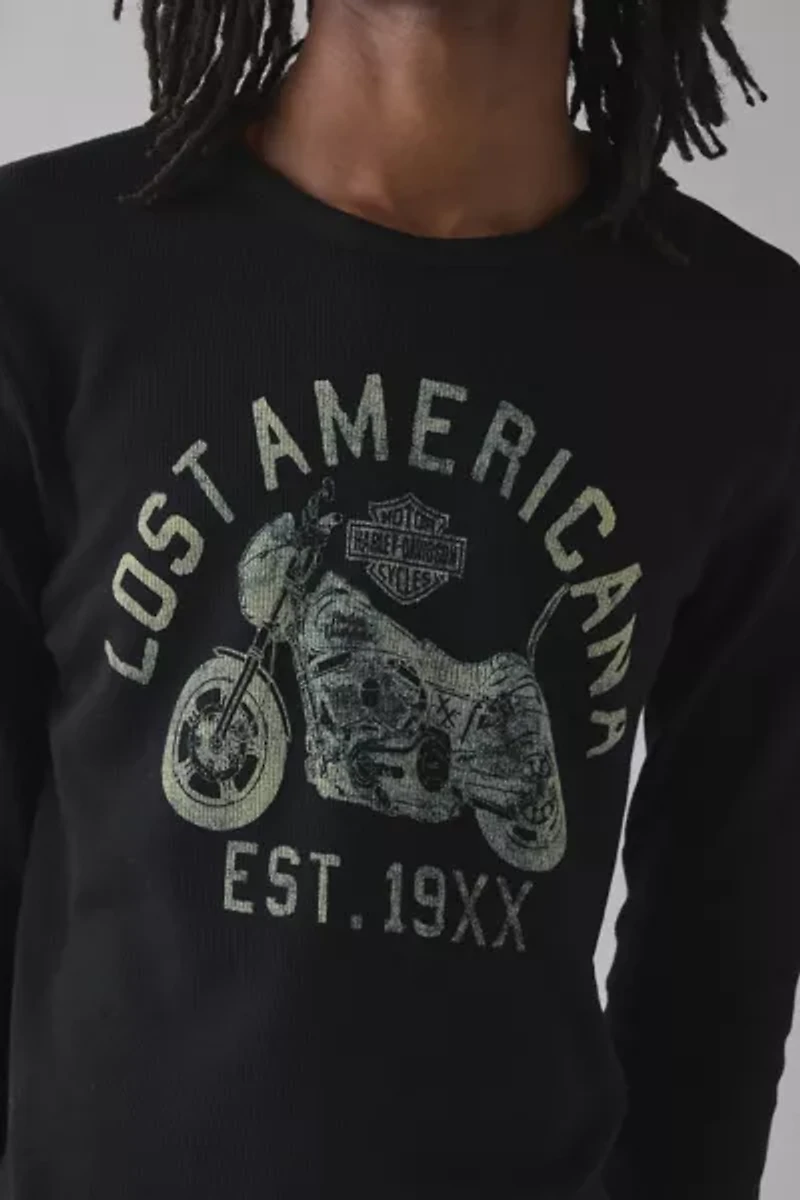 Harley Davidson X mgk lost americana Graphic Thermal Long Sleeve Tee