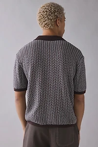 UO Skylor Herringbone Short Sleeve Sweater