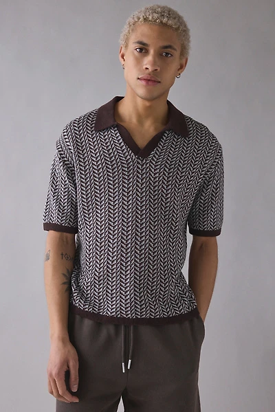 UO Skylor Herringbone Short Sleeve Sweater